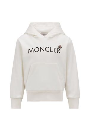 White Logo Cotton Hoodie MONCLER KIDS | K19548G0001189AKM034